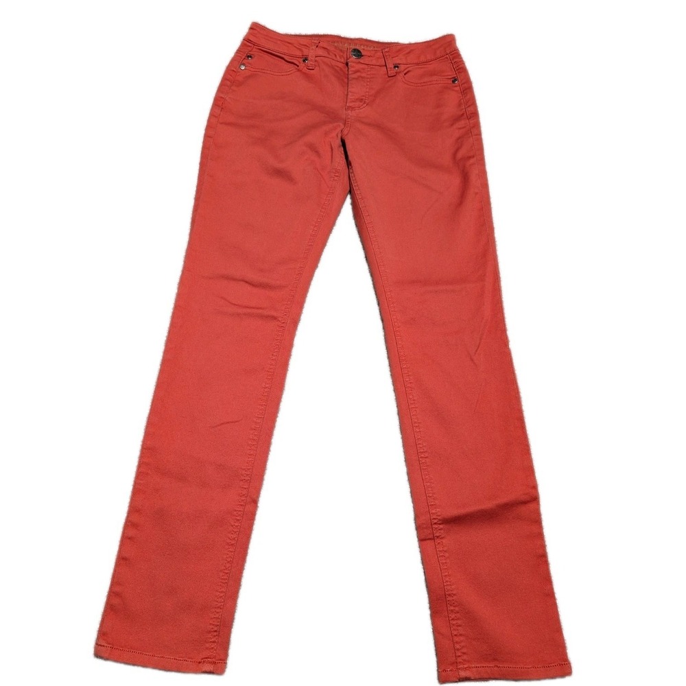Liverpool Womens Ankle Leggings Jeans Size 6 Mid Rise Coral Pull On Stretch
